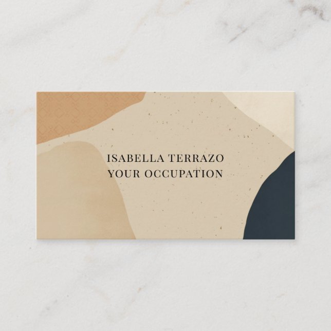 Abstract Modern Terracotta Black Shapes Business C Card (Front)