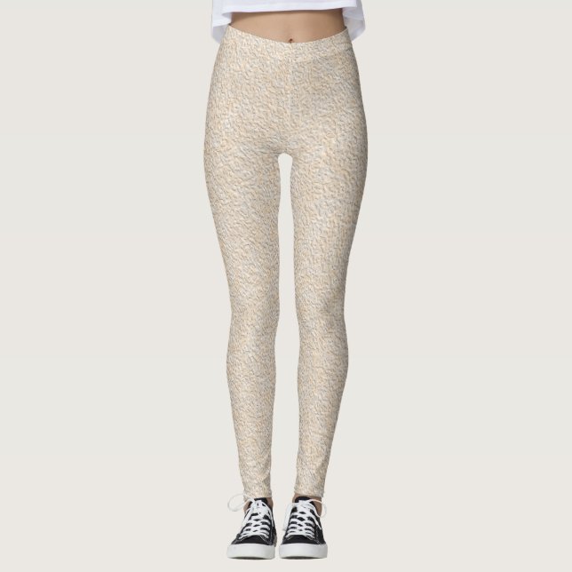 Abstract modern textured stone paper effect leggings (Front)