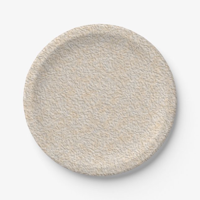 Abstract modern textured stone paper effect paper plate (Front)