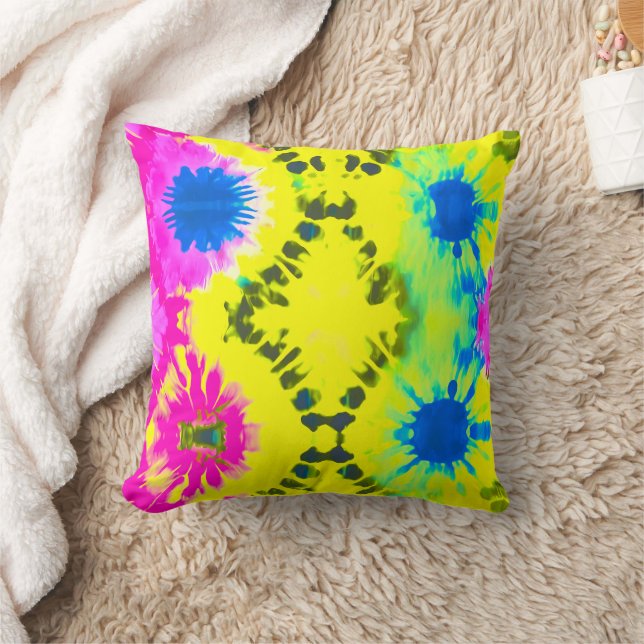 ABSTRACT MODERN TIE-DYE  THROW PILLOW (Blanket)
