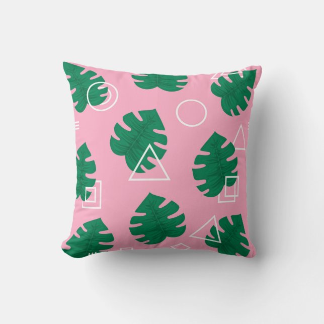 Abstract modern trendy style hipster geometry seam throw pillow (Front)