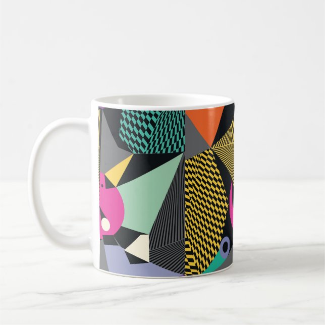 Abstract modern triangles background pattern illus coffee mug (Left)