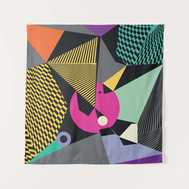 Abstract modern triangles background pattern illus tapestry (Front)