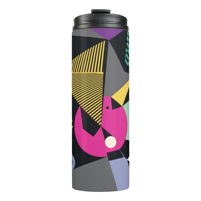 Abstract modern triangles background pattern illus thermal tumbler (Front)