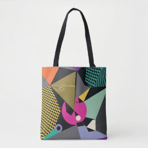 Abstract modern triangles background pattern illus tote bag