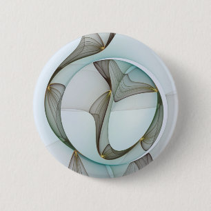 Abstract Modern Turquoise Brown Gold Elegance 2 Inch Round Button