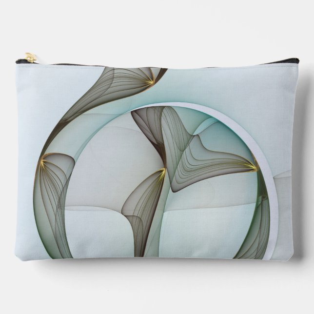 Abstract Modern Turquoise Brown Gold Elegance Accessory Pouch (Front)