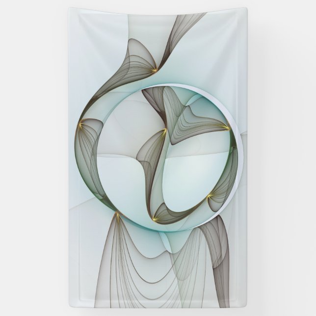 Abstract Modern Turquoise Brown Gold Elegance Banner (Vertical)