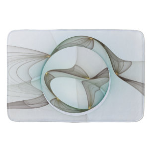 Abstract Modern Turquoise Brown Gold Elegance Bath Mat