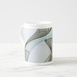 Abstract Modern Turquoise Brown Gold Elegance Bone China Mug