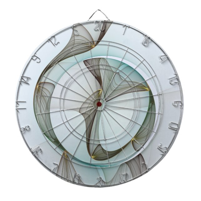 Abstract Modern Turquoise Brown Gold Elegance Dartboard (Front)