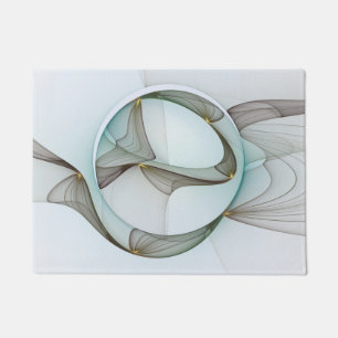 Abstract Modern Turquoise Brown Gold Elegance Doormat