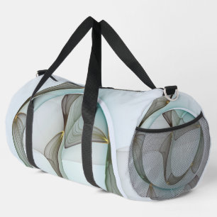 Abstract Modern Turquoise Brown Gold Elegance Duffle Bag