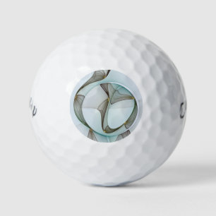 Abstract Modern Turquoise Brown Gold Elegance Golf Balls