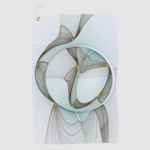 Abstract Modern Turquoise Brown Gold Elegance Golf Towel