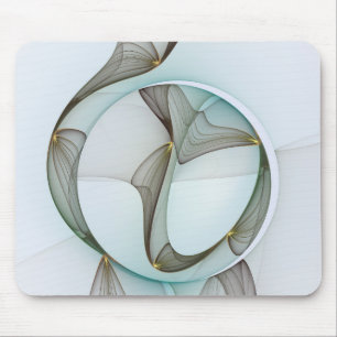 Abstract Modern Turquoise Brown Gold Elegance Mouse Pad