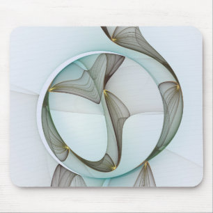 Abstract Modern Turquoise Brown Gold Elegance Mouse Pad