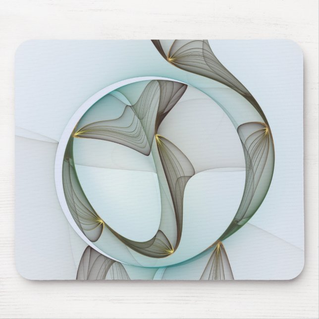 Abstract Modern Turquoise Brown Gold Elegance Mouse Pad (Front)