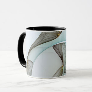 Abstract Modern Turquoise Brown Gold Elegance Mug