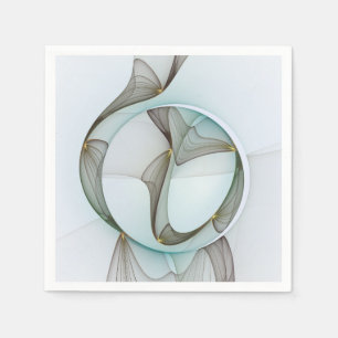 Abstract Modern Turquoise Brown Gold Elegance Napkin