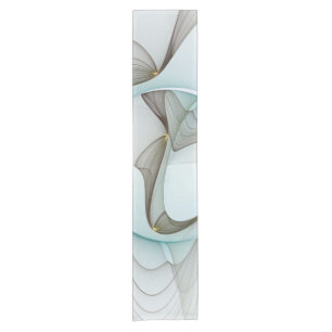 Abstract Modern Turquoise Brown Gold Elegance Short Table Runner