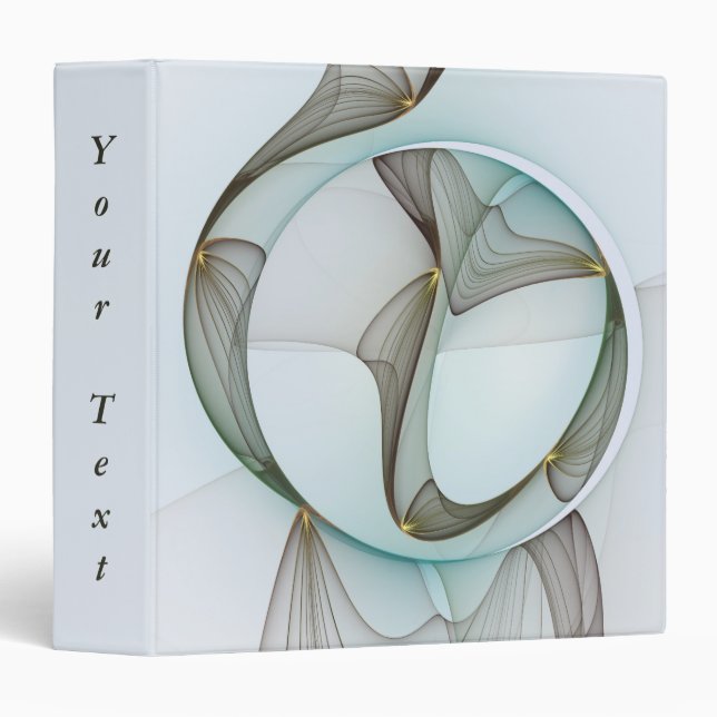 Abstract Modern Turquoise Brown Gold Elegance Text Binder (Front/Spine)