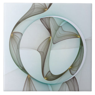 Abstract Modern Turquoise Brown Gold Elegance Tile
