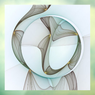 Abstract Modern Turquoise Brown Gold Elegance Window Cling