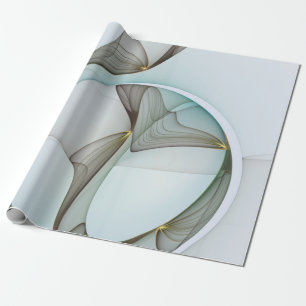 Abstract Modern Turquoise Brown Gold Elegance Wrapping Paper
