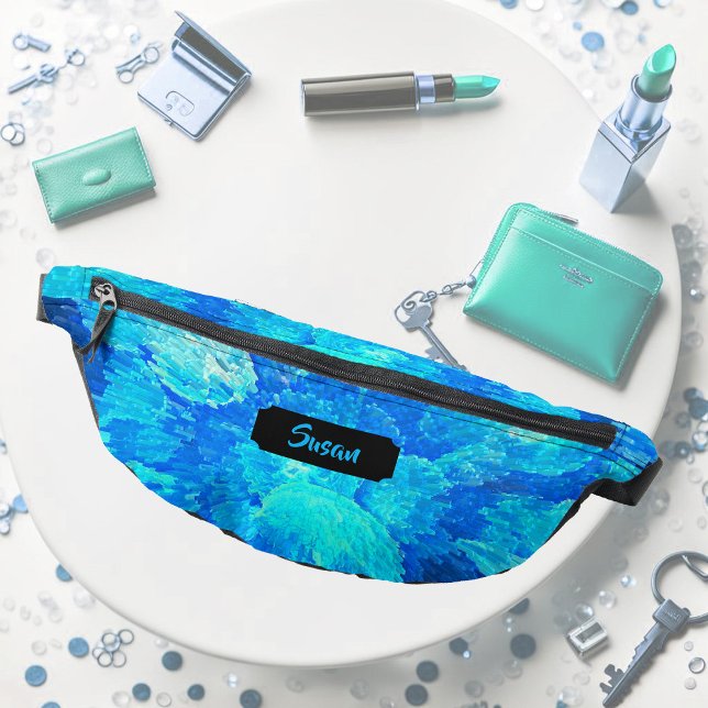 Abstract, modern, turquoise mosaic, custom  fanny pack (Creator Uploaded)