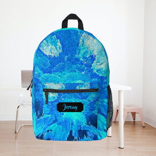 Abstract, modern, turquoise mosaic, custom printed backpack