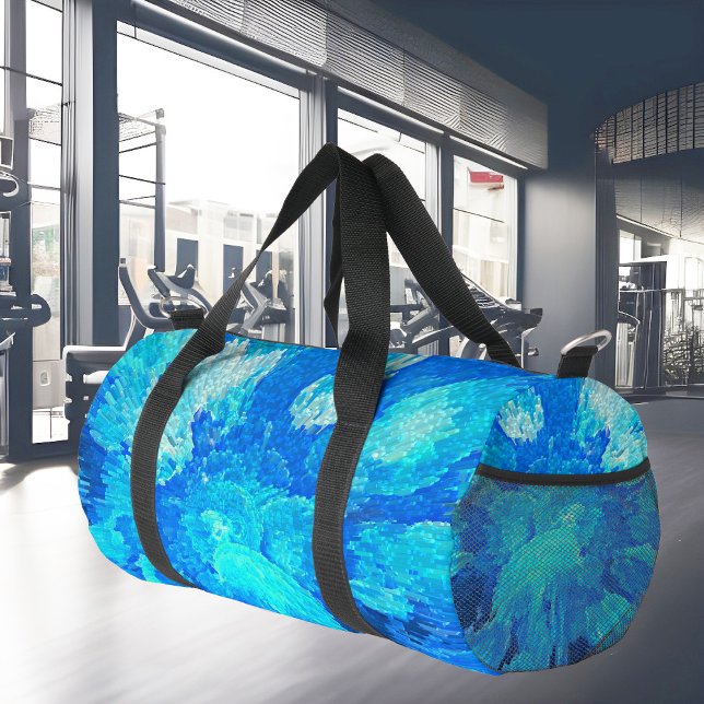 Abstract, modern, turquoise mosaic duffle bag (Creator Uploaded)