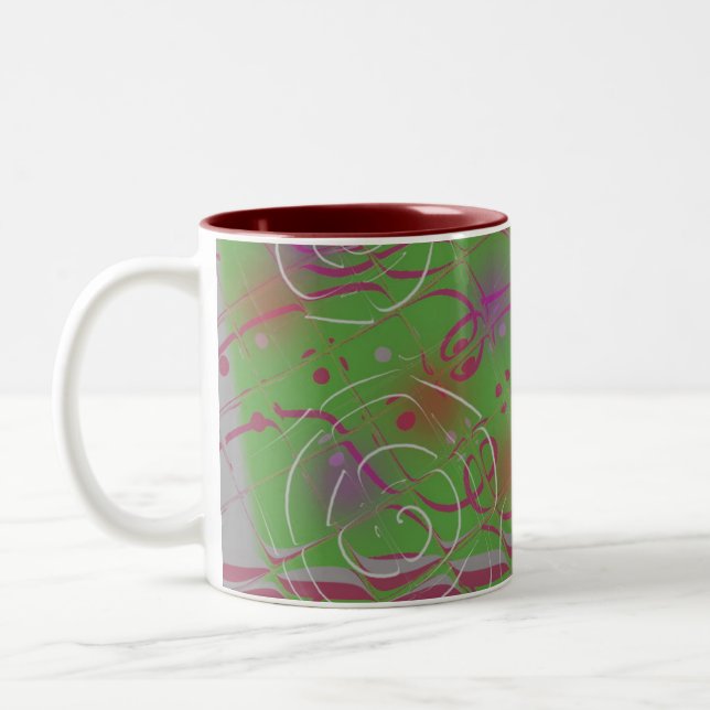 Abstract Modern Twist Two-Tone Coffee Mug (Left)