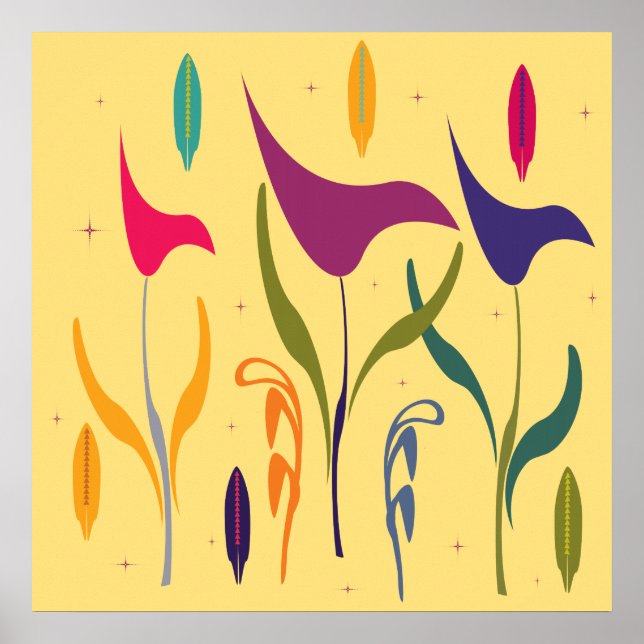 Abstract Modern Watercolor Calla Lily Impression Poster (Front)