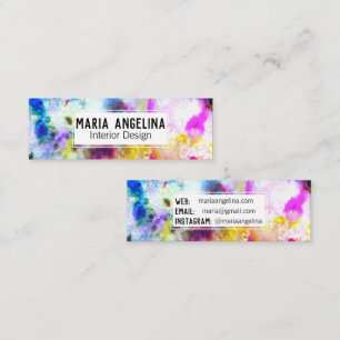 Abstract Modern Watercolor COLORFUL Mini Business Card