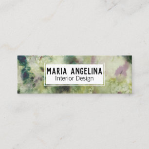 Abstract Modern Watercolor Muted Olive Mini Business Card
