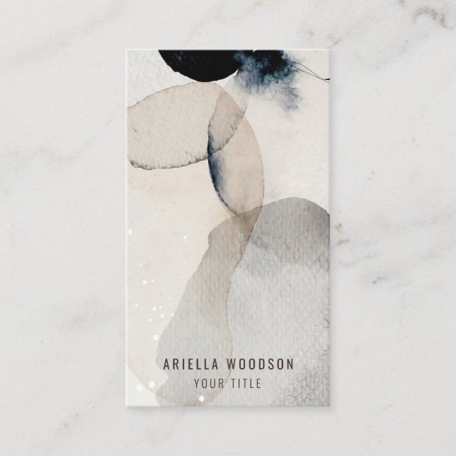 Abstract Modern Watercolor Shapes  Business Card (Front)