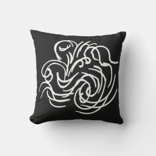 Abstract modern white geometric lines art throw pillow