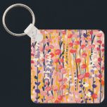 Abstract Modern Wildflower Floral Botanical Garden Keychain<br><div class="desc">A vibrant abstract floral garden with playful wildflowers,  soft botanical shapes,  and expressive textures.</div>
