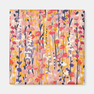 Abstract Modern Wildflower Floral Botanical Garden Magnet
