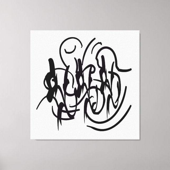 abstract modernist geometric line art canvas print (Front)