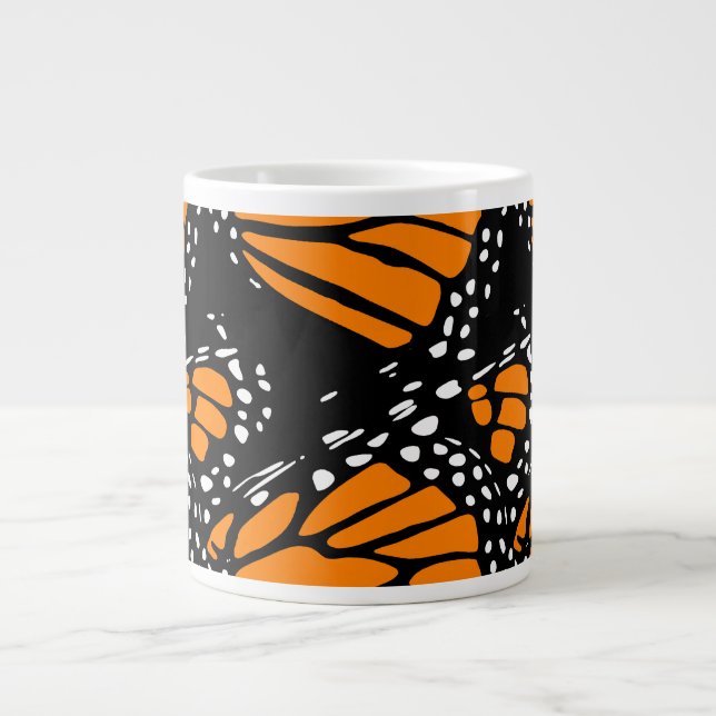 Abstract Monarch Butterfly Design Large Coffee Mug (Front)