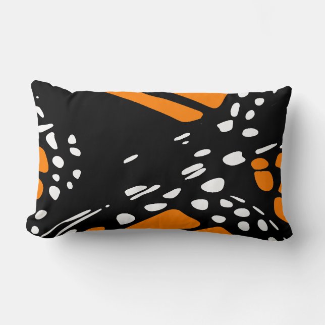 Abstract Monarch Butterfly Design Lumbar Pillow (Front)
