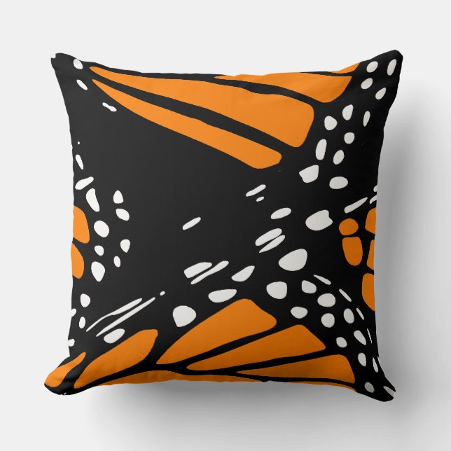 Abstract Monarch Butterfly Design Throw Pillow (Front)