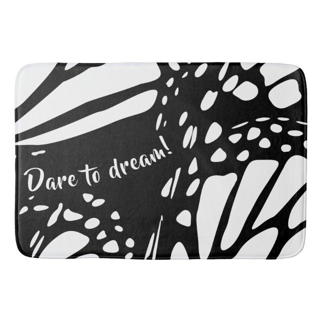 Abstract Monarch Butterfly Wing - Dare To Dream! Bath Mat (Front)