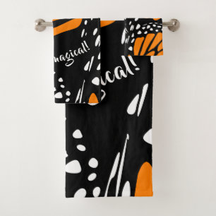 Abstract Monarch Butterfly Wing Life is magical!  Bath Towel Set