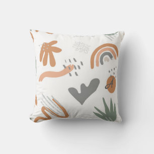 Abstract Mondern Thrwo Pillow Terracotta Monogram