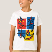 Abstract Mondrian Axolotl minimalist neoteny retro