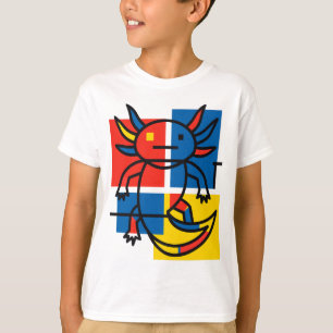 Abstract Mondrian Axolotl minimalist neoteny retro T-Shirt
