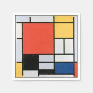 Abstract Mondrian shapes distressed Napkin